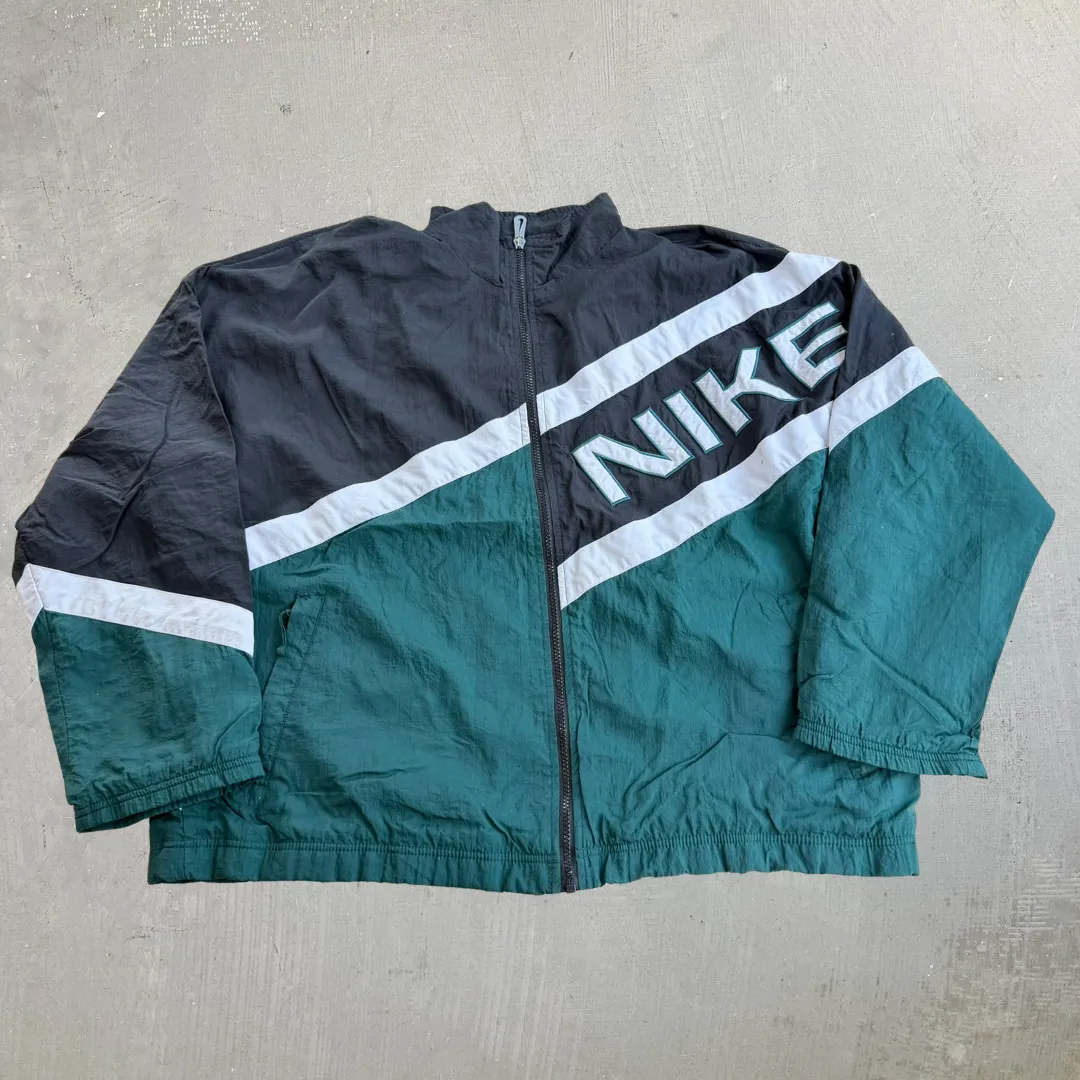 J- Vintage 90s Nike Embroidered Text Lightweight Zip Up Jacket - L sold by HG Vintage