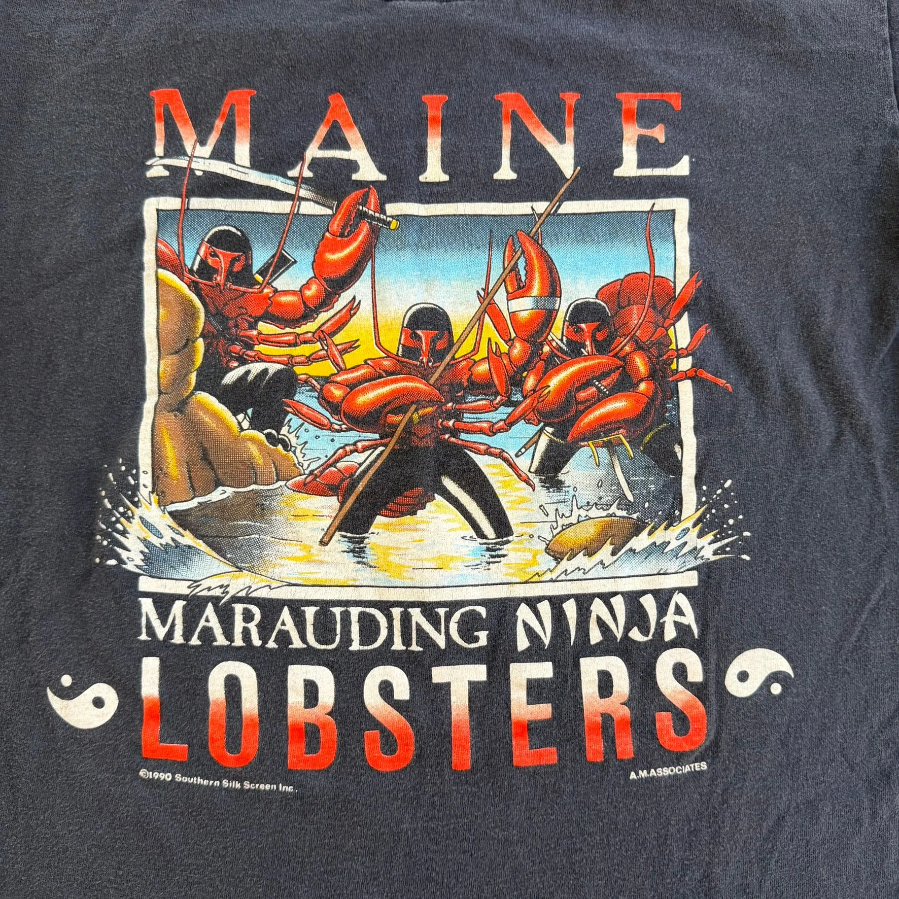 J- Vintage '90 Maine Marauding Ninja Lobsters Graphic Made In USA Single Stitch Tee - L sold by HG Vintage product image thumbnail 2