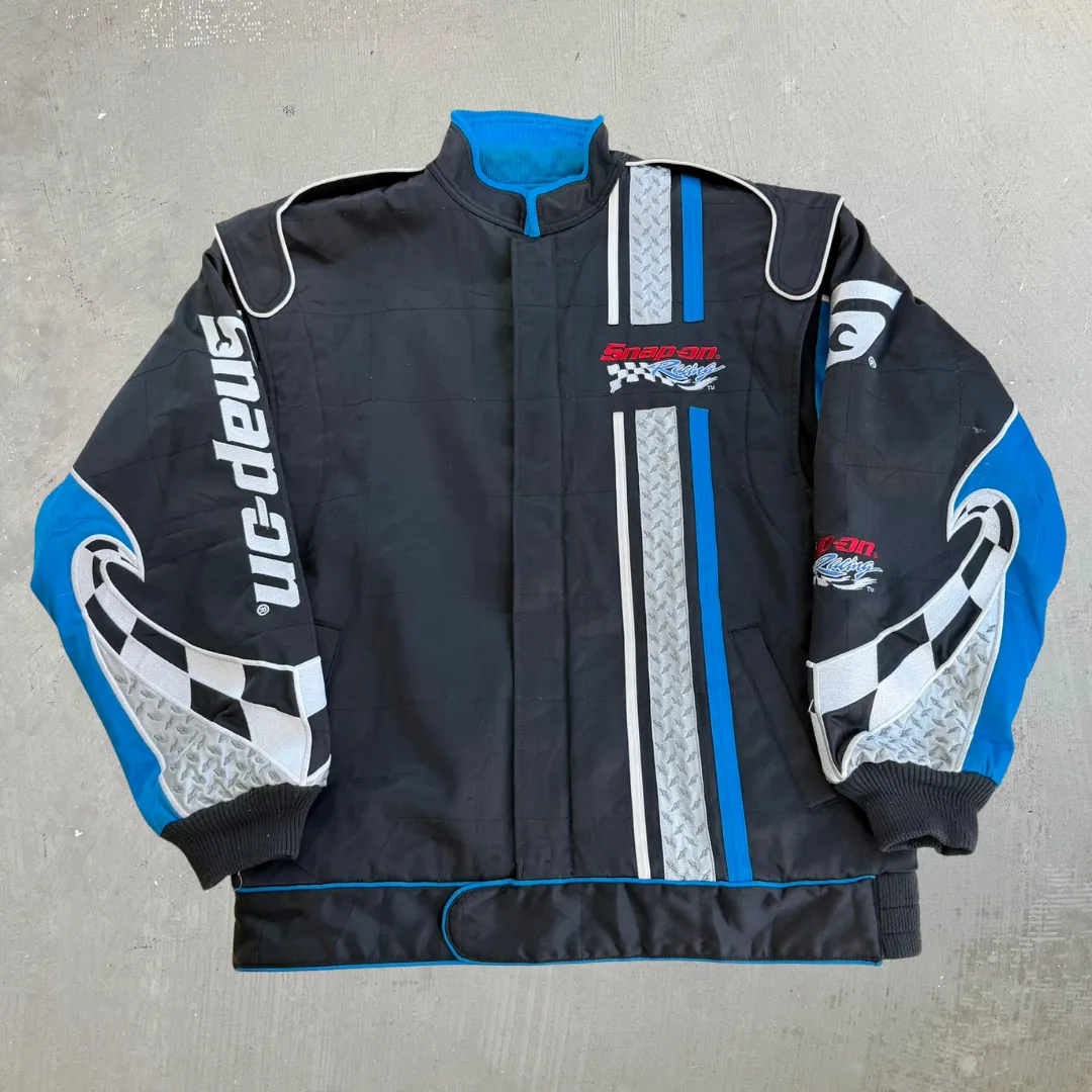 J- Vintage Choco Canada Snap On racing Zip Up Racing Jacket - XL sold by HG Vintage