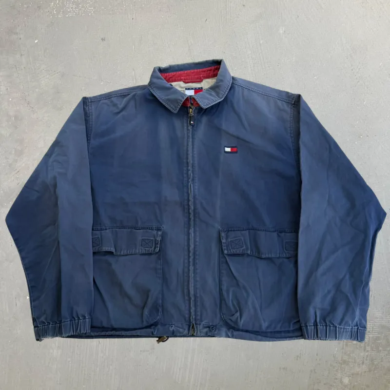 J- Vintage 90s Tommy Hilfiger Embroidered Logo Zip Up Lightweight Jacket - XL made by HG Vintage