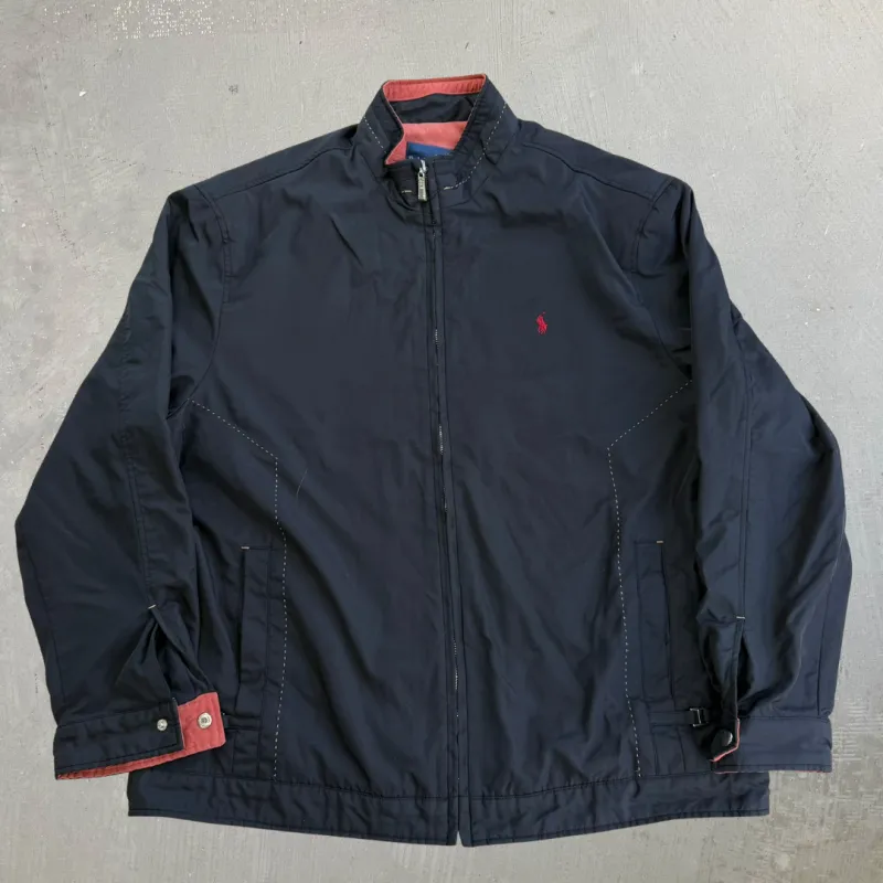 J- Vintage Polo RL Embroidered Logo Zip Up Lightweight Jacket - L made by HG Vintage