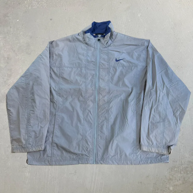 J- Vintage 90s Nike Embroidered Swoosh Zip Up Lightweight Jacket - L made by HG Vintage