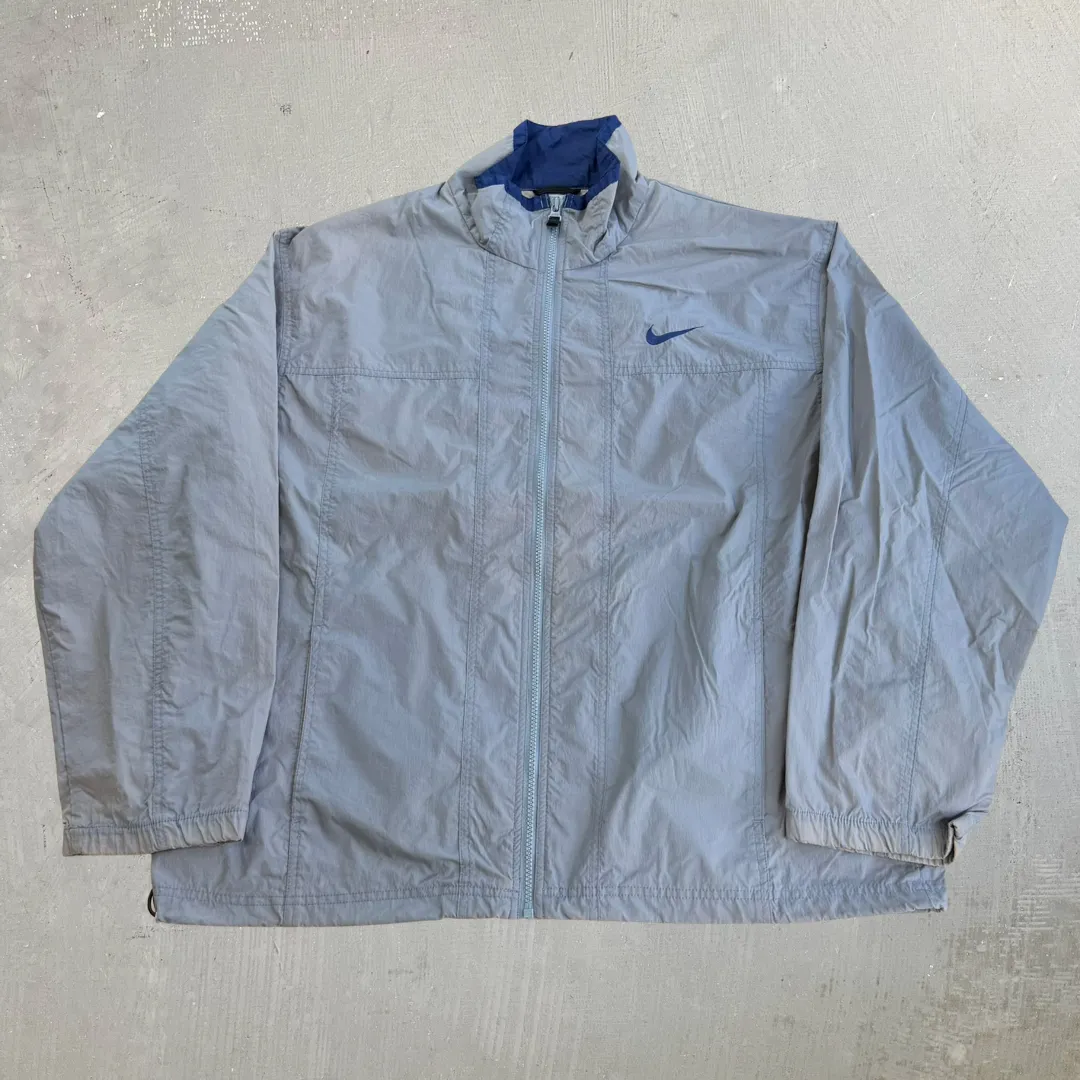 J- Vintage 90s Nike Embroidered Swoosh Zip Up Lightweight Jacket - L sold by HG Vintage