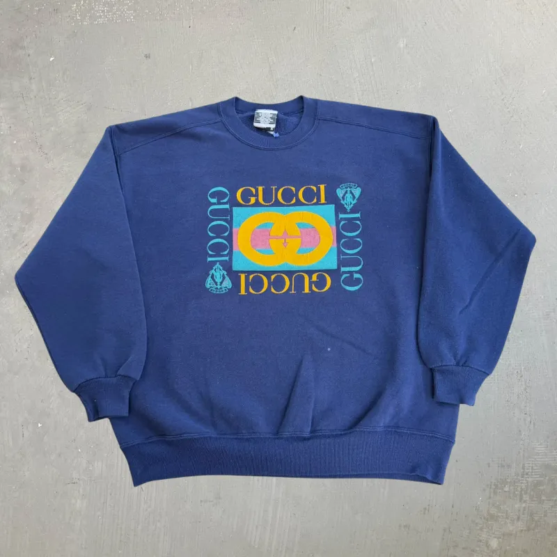J- Vintage Bootleg G**ci Logo Graphic Made In USA Crewneck - XL made by HG Vintage
