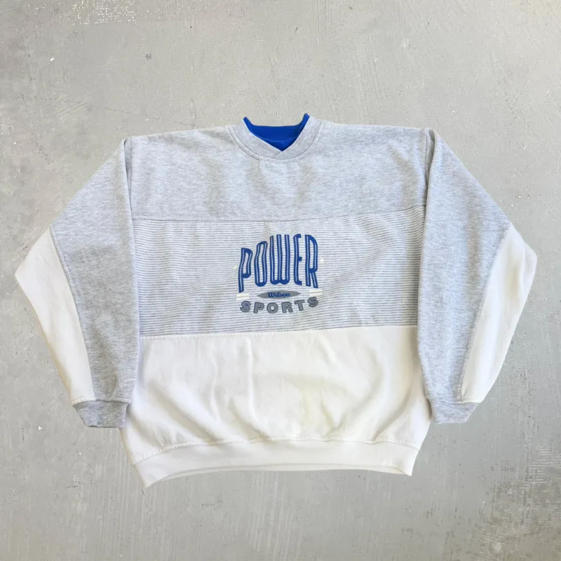 J- Vintage Wilson Sports Power Text Graphic Crewneck - L made by HG Vintage