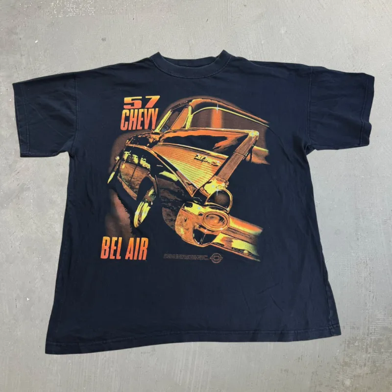 J- Vintage 90s 57 Chevy Bel Air Car Graphic Tee - 2XL made by Nascar
