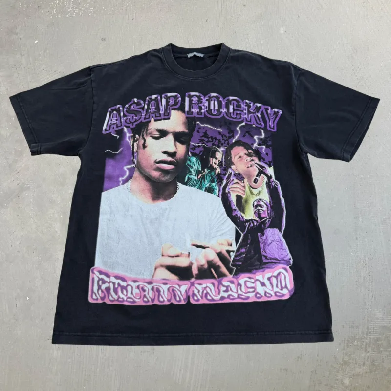J- A$AP Rocky Pretty Flacko Picture Graphic Tee - L made by HG Vintage