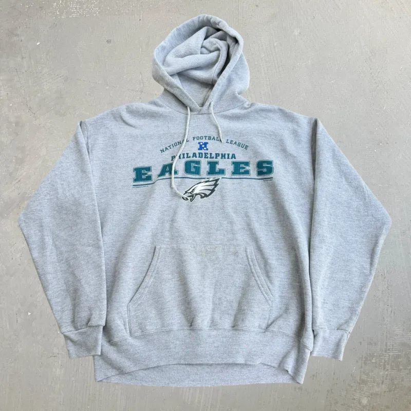 J- Vintage '01 Philadelphia Eagles NFL Lee Text & Logo Hoodie - M made by HG Vintage