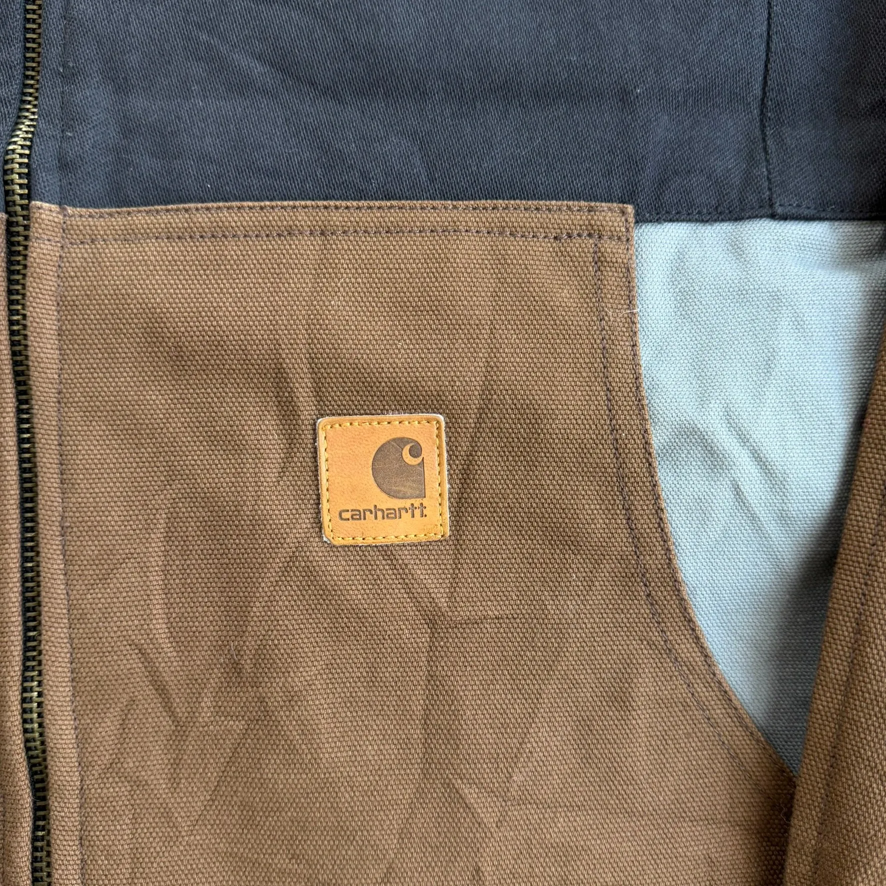 J- Carhartt Reworked Black/Brown/Grey Collared Jacket - L sold by HG Vintage product image thumbnail 4