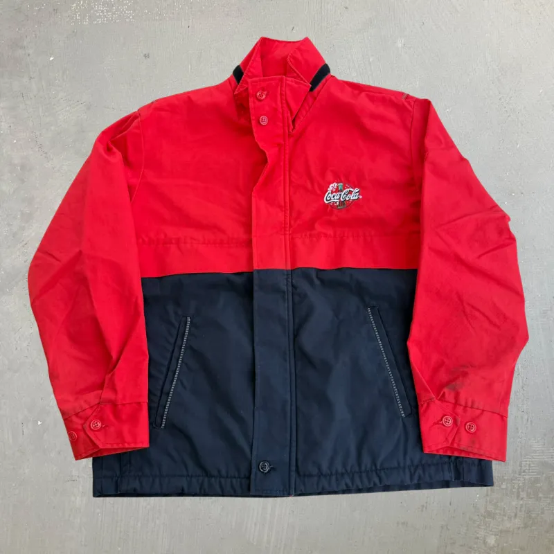 J- Vintage 90s Coca Cola Embroidered Logo Made In USA Zip Up Lightweight Jacket - L made by HG Vintage