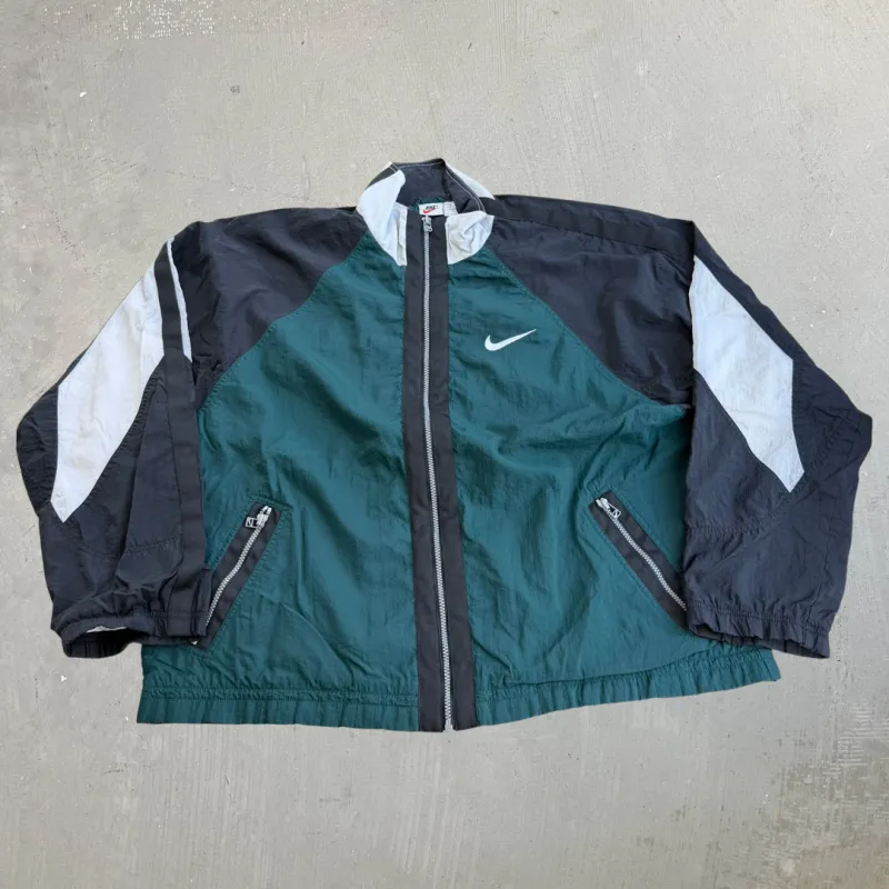 J- Vintage 90s Nike Embroidered Swoosh Zip Up Lightweight Windbreaker Jacket - XL made by HG Vintage