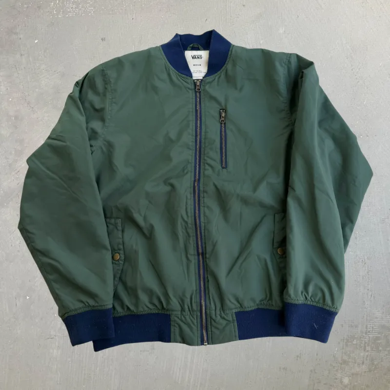 J- Vans Zip Up Nylon Bomber Jacket - M made by HG Vintage