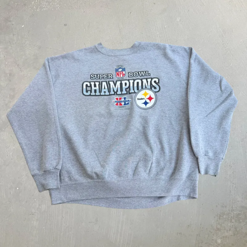 J- Vintage '06 Pittsburgh Steelers Super Bowl 40 NFL Graphic Crewneck - XL made by HG Vintage