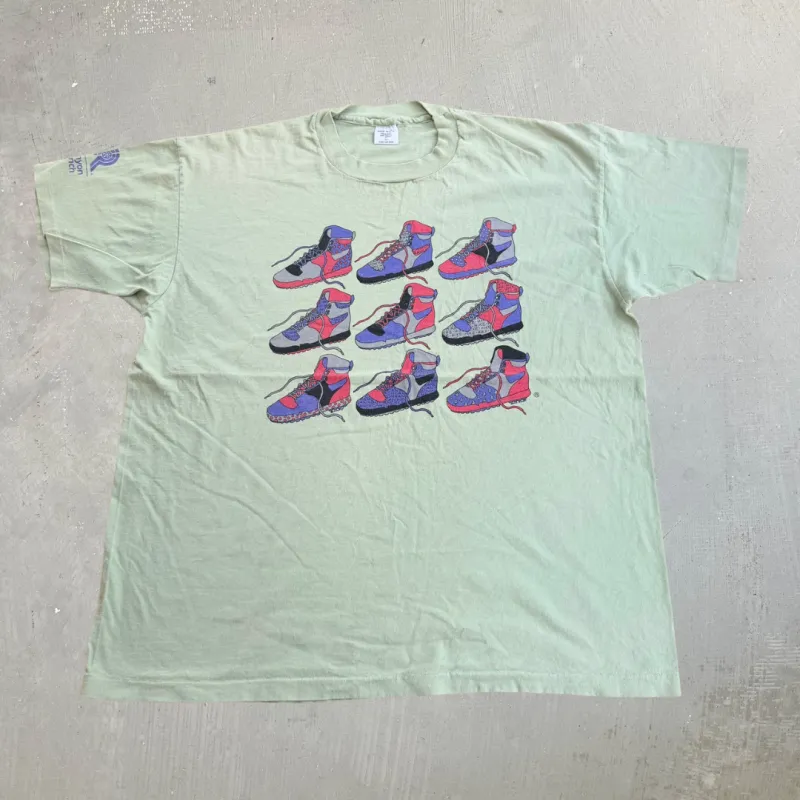 J- Vintage 90s Canyon Ranch Hiking Boots Graphic Made In USA Single Stitch Tee - XL made by HG Vintage