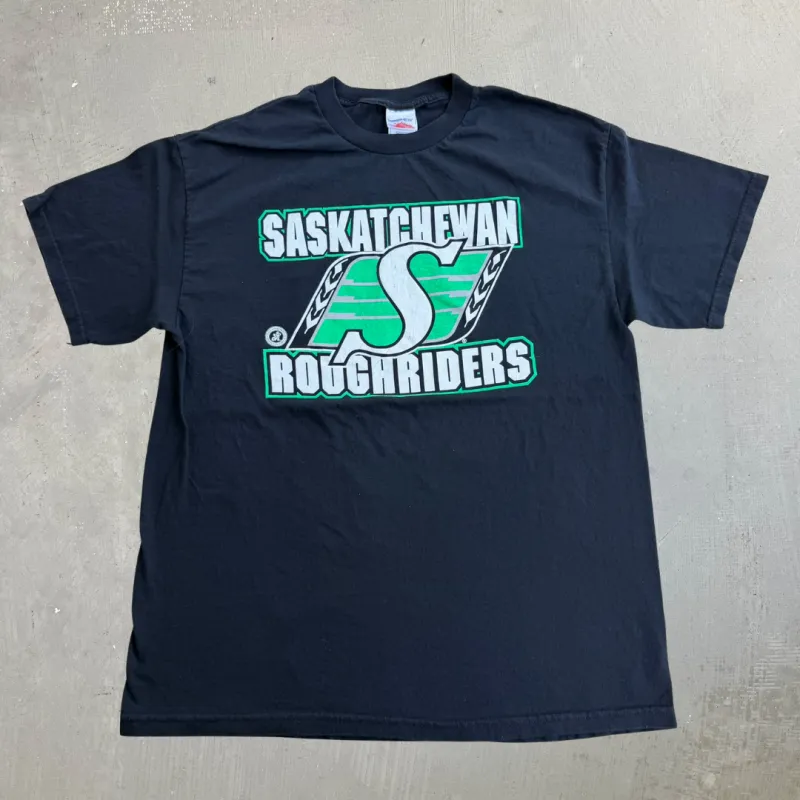 J- Vintage Saskatchewan Roughriders CFL Logo Graphic Tee - L made by HG Vintage