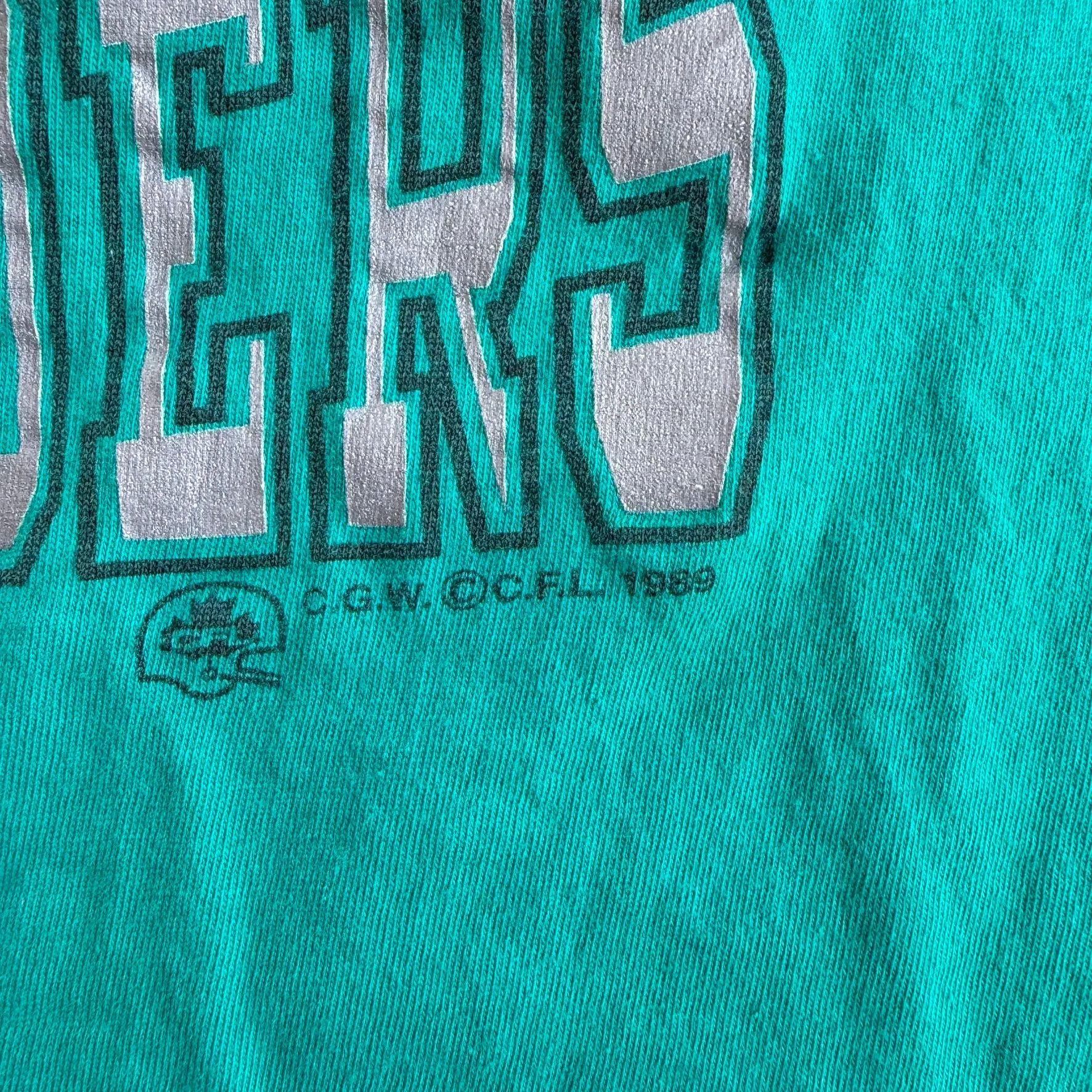 J- Vintage '89 Saskatchewan Roughriders CFL Grey Cup Champions Single Stitch Tee - L sold by HG Vintage product image thumbnail 3