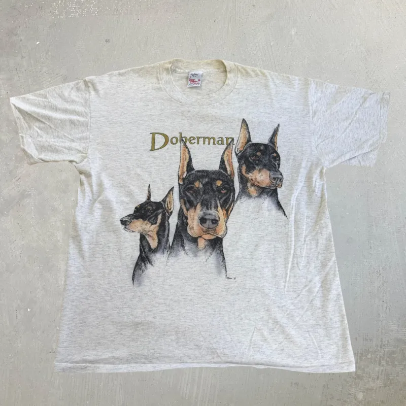 J- Vintage '94 Doberman Dog Graphic Made In USA Single Stitch Tee - XL made by HG Vintage