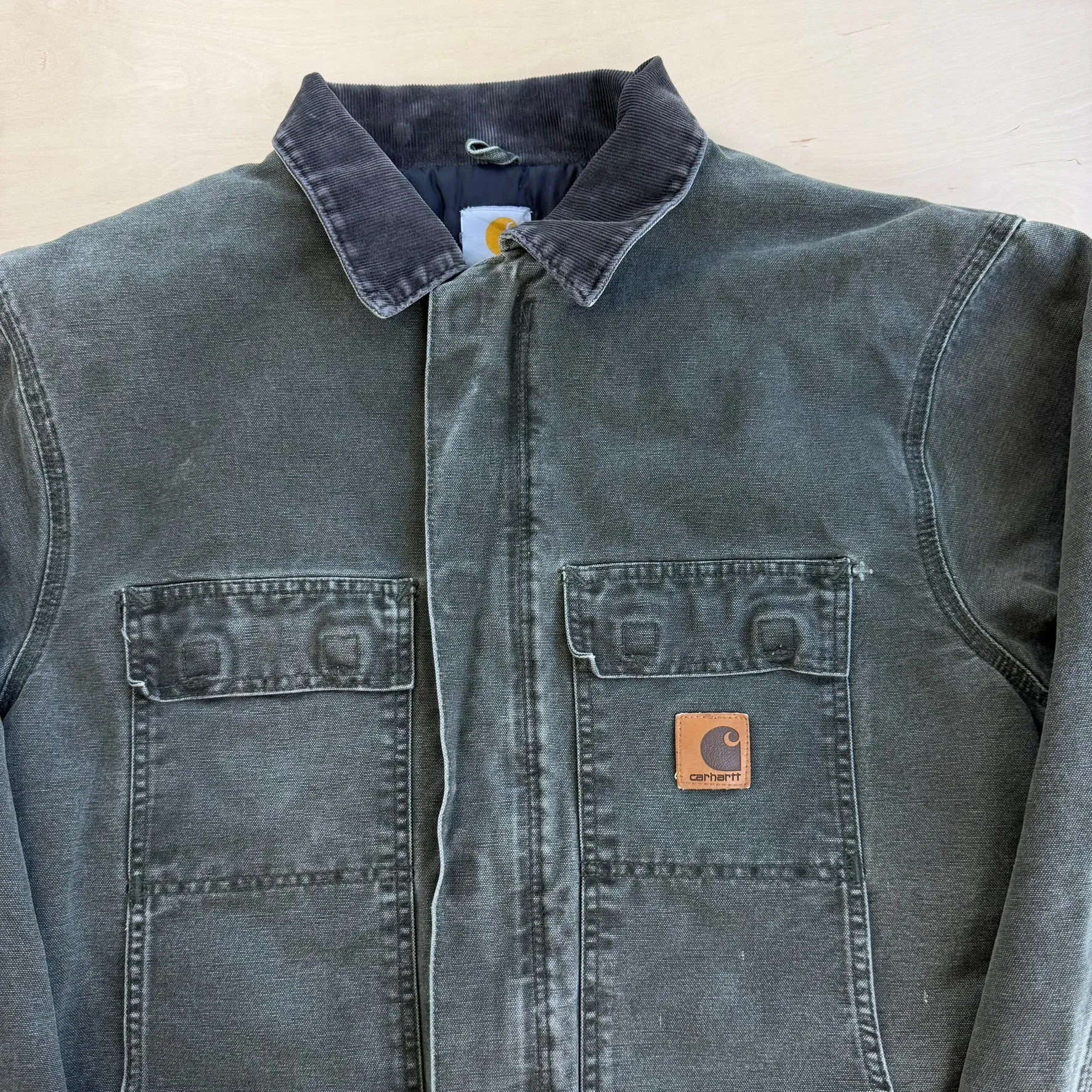 J- Vintage Carhartt Zip Up Collared Olive Green Workwear Jacket - XL sold by HG Vintage product image thumbnail 2