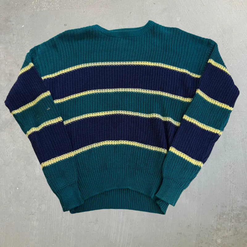 J- Vintage Eddy Bauer Navy/Dark Green Knit Sweater - XLT made by HG Vintage