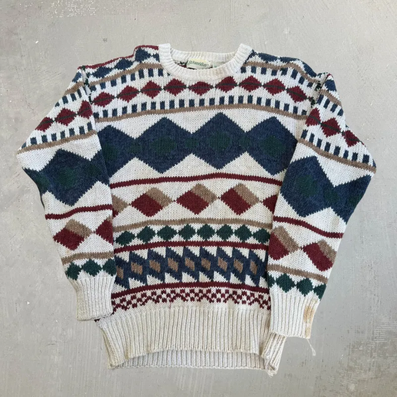 J- Vintage St John's Bay Patterned Knit Sweater - M made by HG Vintage