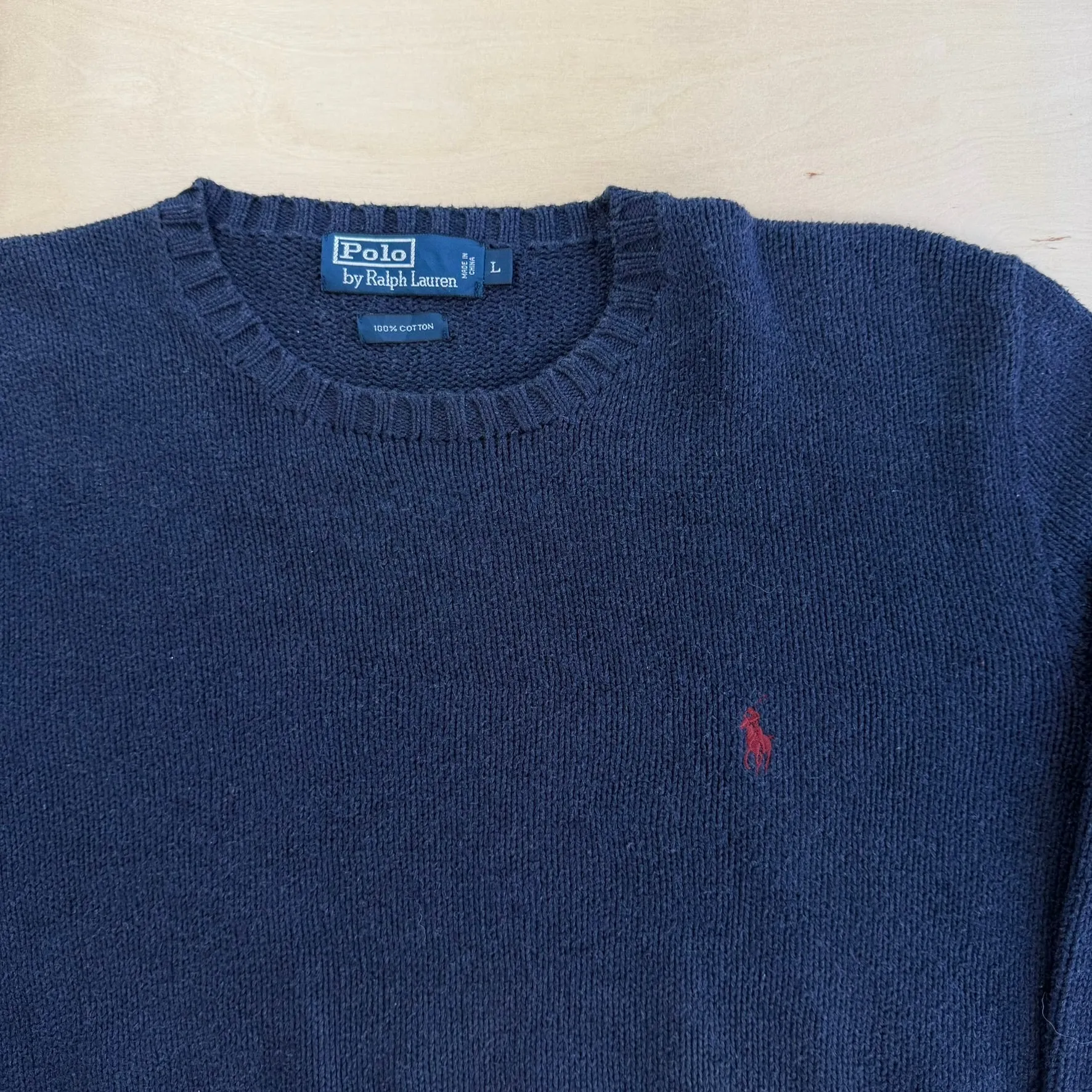 J- Vintage Polo RL Embroidered Logo Navy Knit Sweater - L sold by HG Vintage product image thumbnail 2