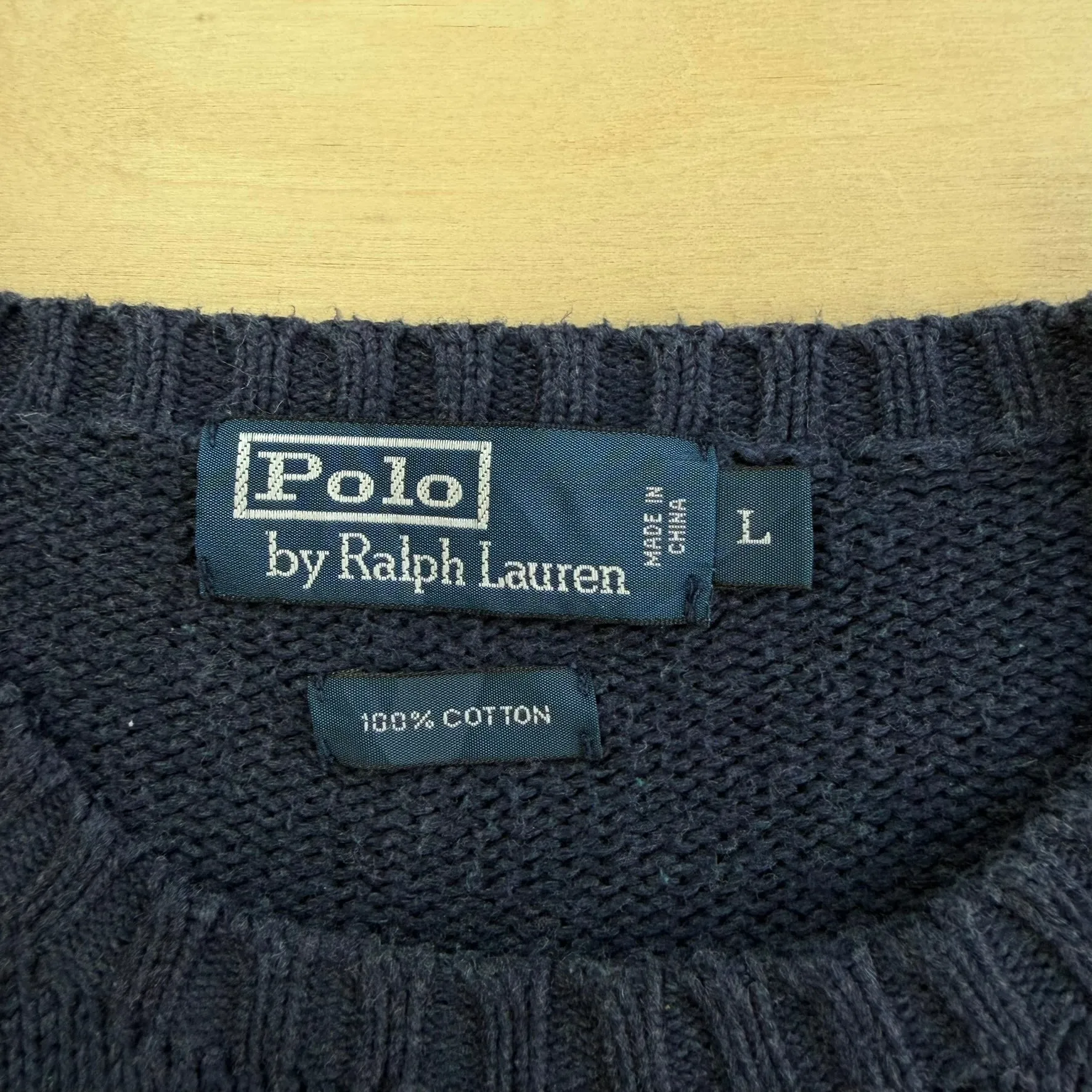 J- Vintage Polo RL Embroidered Logo Navy Knit Sweater - L sold by HG Vintage product image thumbnail 4