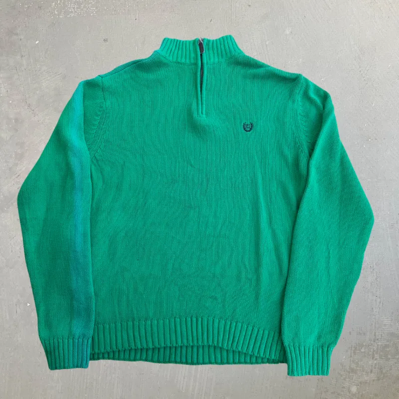 J- Vintage Chaps RL Embroidered Logo Quarter Zip Knit Sweater - L made by HG Vintage