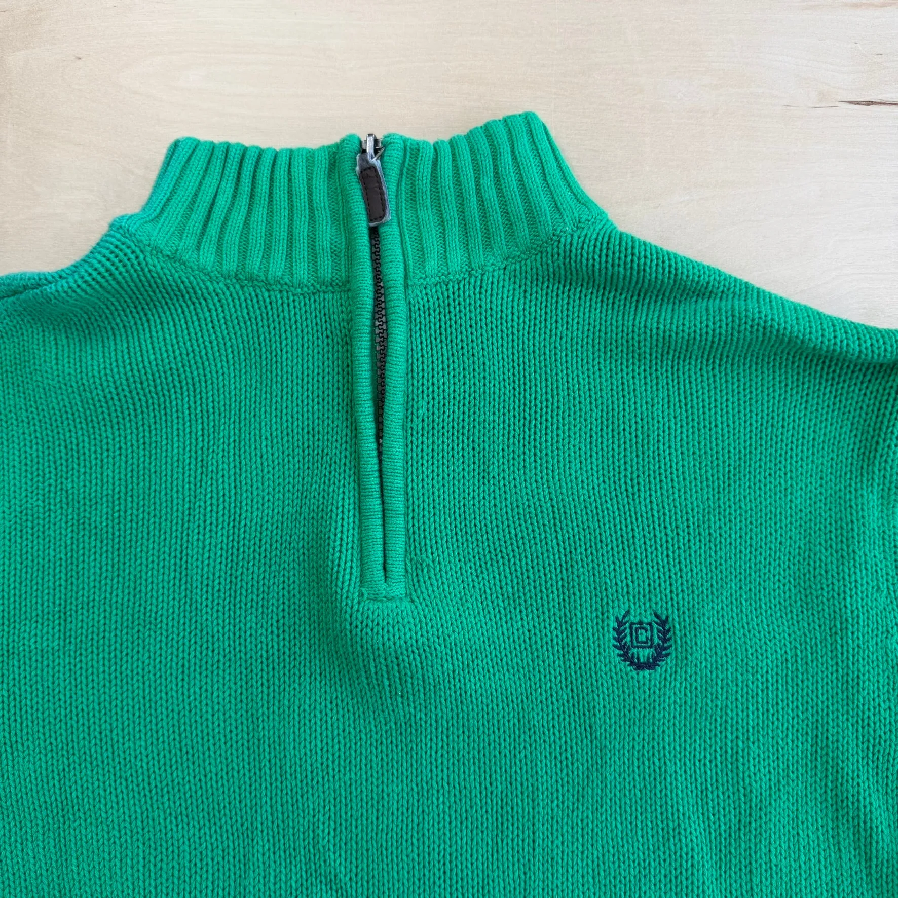 J- Vintage Chaps RL Embroidered Logo Quarter Zip Knit Sweater - L sold by HG Vintage product image thumbnail 2