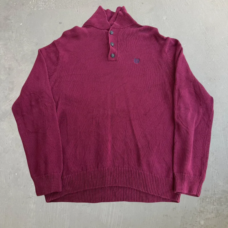 J- Vintage Chaps RL Embroidered Logo Henley Knit Sweater - XL made by HG Vintage
