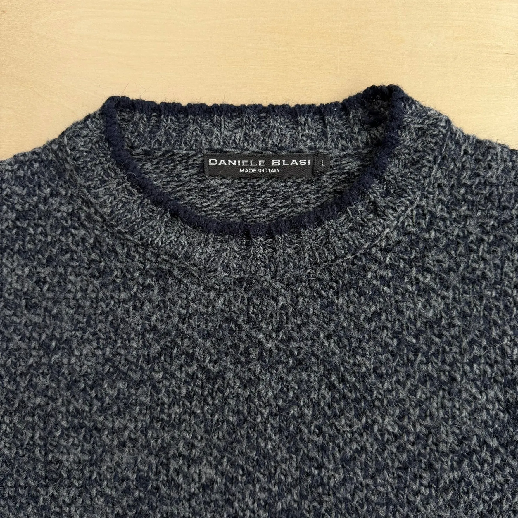 J- Vintage Daniele Blasi Made In Italy Grey & Navy Knit Sweater - L sold by HG Vintage product image thumbnail 2