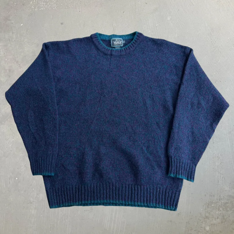 J- Vintage Woolrich Purple & Teal Knit Sweater - L made by HG Vintage