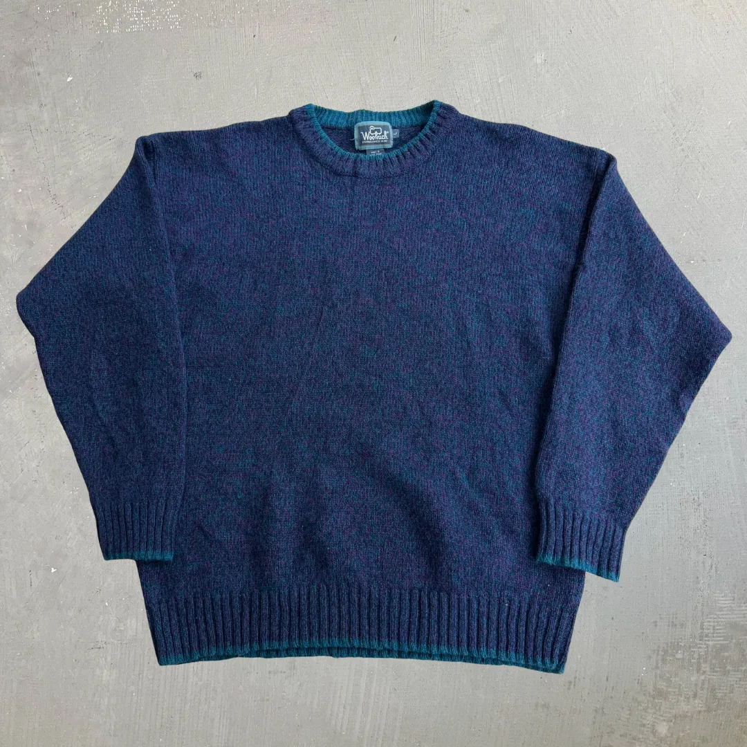J- Vintage Woolrich Purple & Teal Knit Sweater - L sold by HG Vintage
