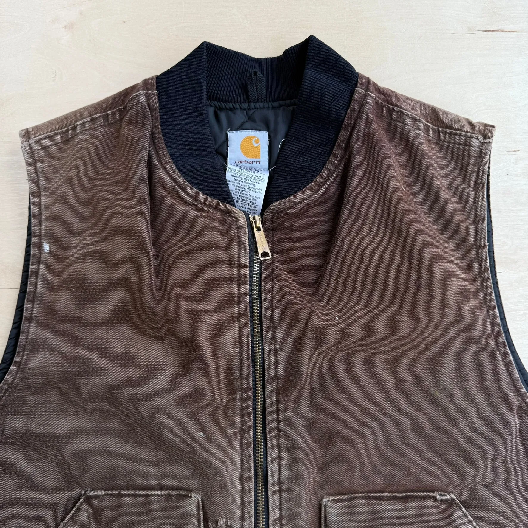 J- Vintage Carhartt Made In USA Chocolate Brown Work Vest - XL sold by HG Vintage product image thumbnail 2