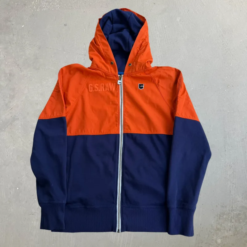 J- Vintage G-Star Raw Text Logo Zip Up Hoodie - M made by HG Vintage