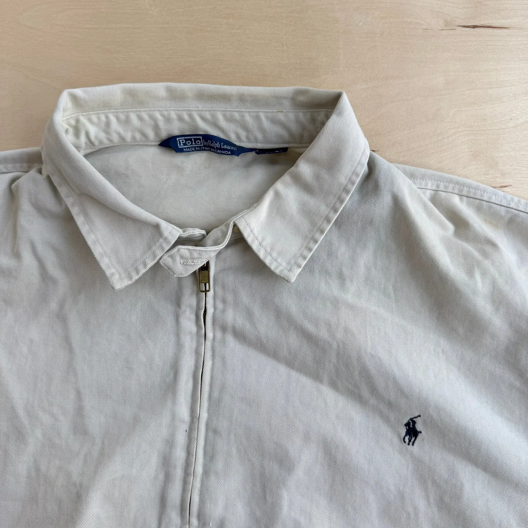 J- Vintage Polo RL Embroidered Logo Beige Harrington Jacket - XL sold by HG Vintage product image thumbnail 2