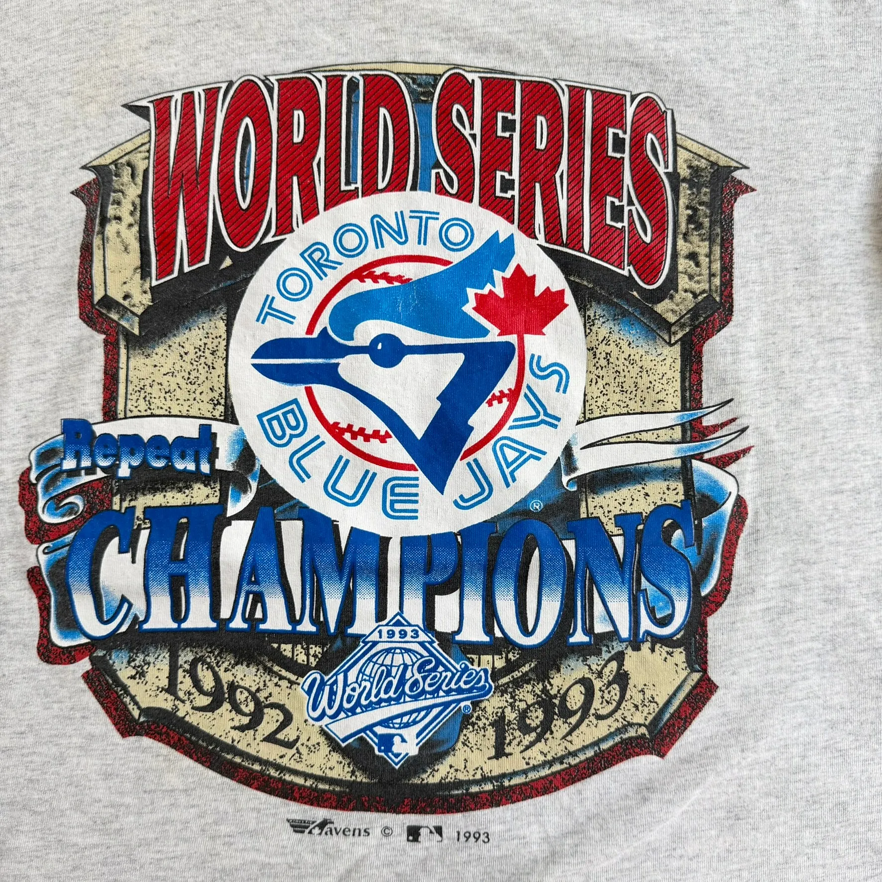 J- Vintage '93 Toronto Blue Jays MLB World Series Champions Graphic Single Stitch Tee - L sold by HG Vintage product image thumbnail 2