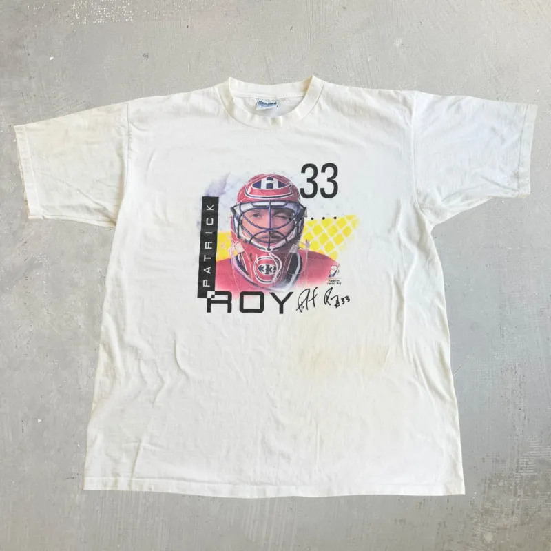 J- Vintage Patrick Roy Picture Patrick Roy Foundation Graphic Tee - XL made by HG Vintage