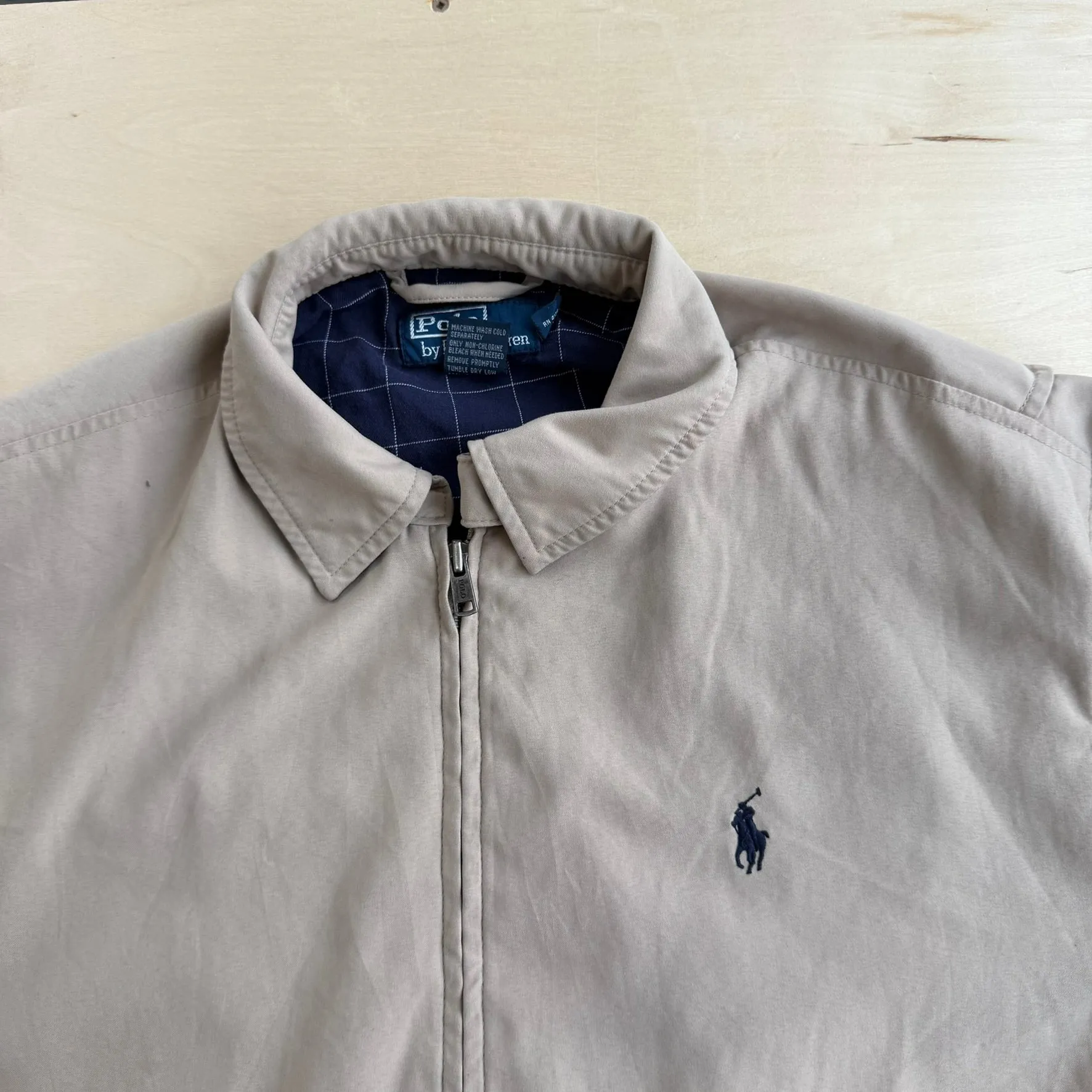 J- Vintage Polo RL Embroidered Logo Beige Harrington Jacket - M sold by HG Vintage product image thumbnail 2