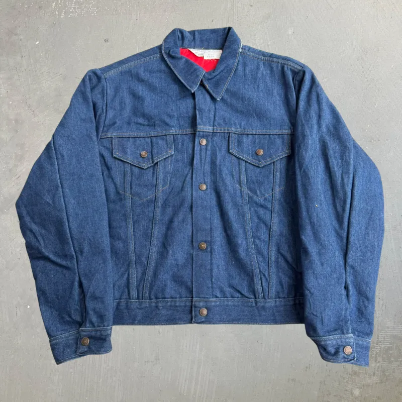 J- Vintage J.C Penny Quilt Lined Dark Blue Wash Trucker Denim Jacket - 41 (fits L) made by HG Vintage