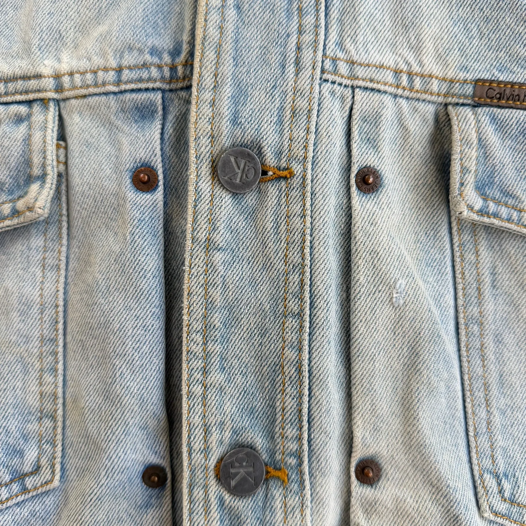J- Vintage 90s Calvin Klein Jeans Light Wash Oversized Denim Jacket - XL sold by HG Vintage product image thumbnail 3