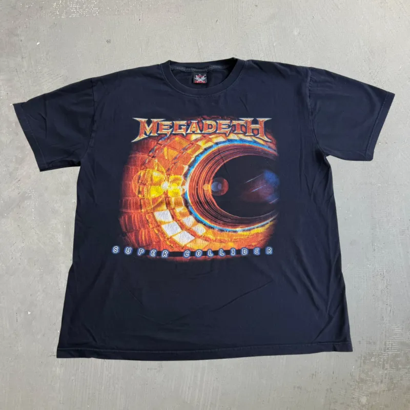 J- Vintage Megadeth Super Collider Graphic Hot Rock Tag Tee - XL made by HG Vintage