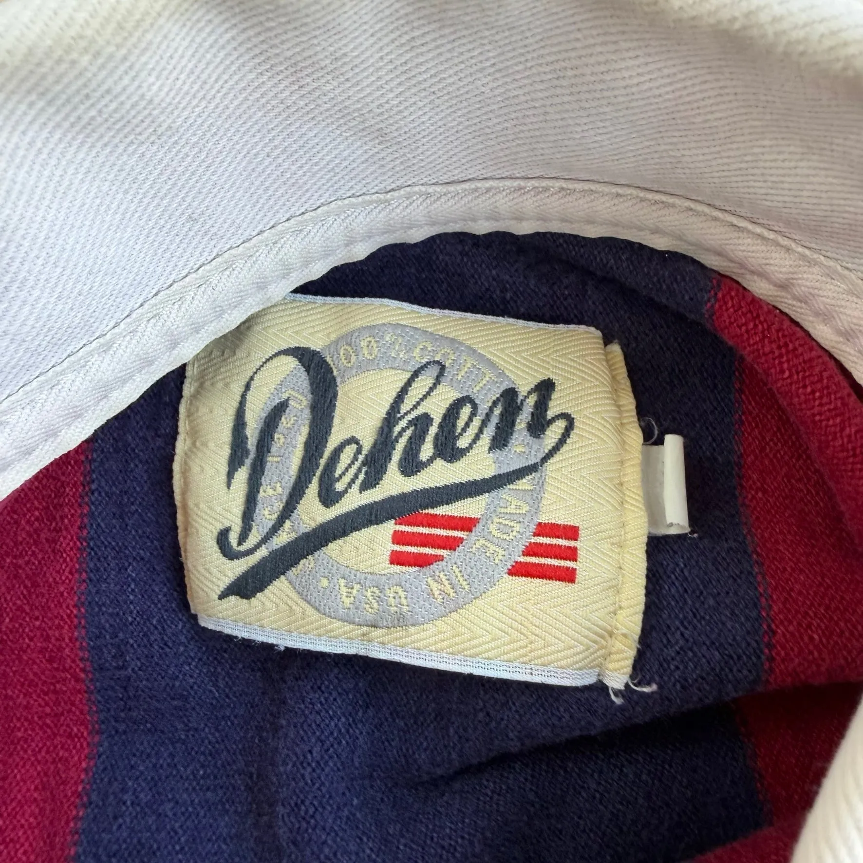 J- Vintage Coors Extra Gold Draft Maroon/Navy Striped Rugby Shirt - XL sold by HG Vintage product image thumbnail 4