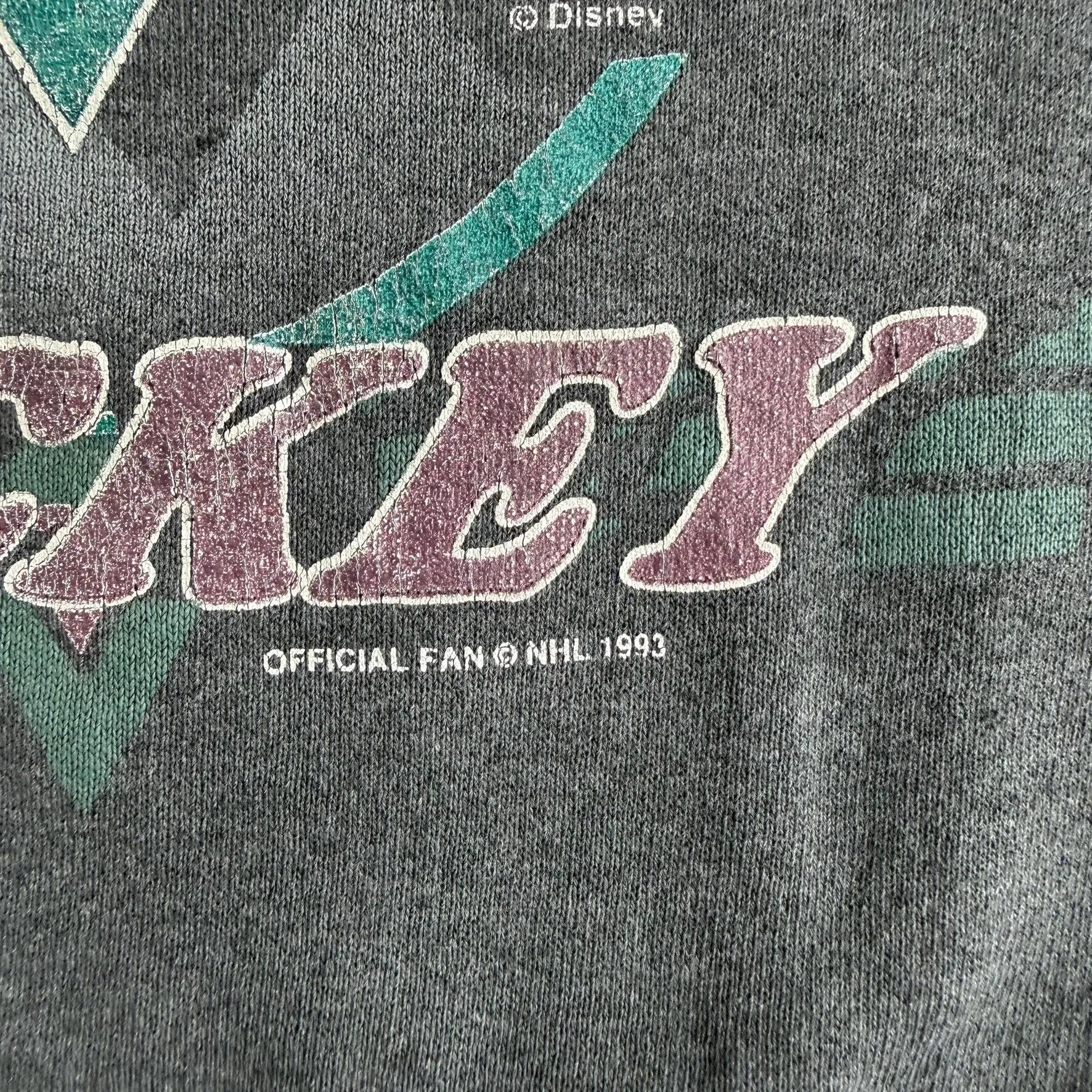 J- Vintage '93 Anaheim Mighty Ducks NHL Text & Graphic Made In USA Crewneck - M sold by HG Vintage product image thumbnail 3