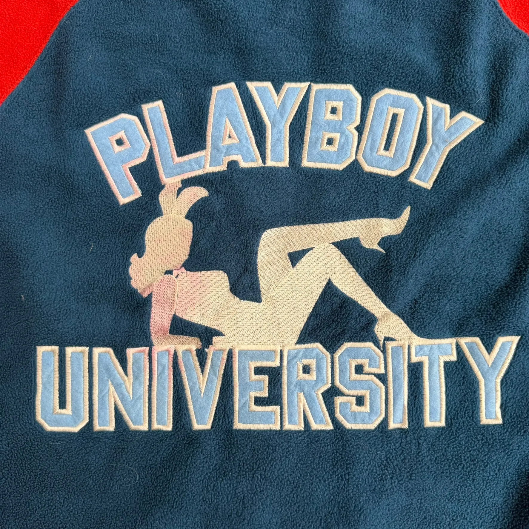 J- Vintage Playboy University Embroidered Logo Quarter Zip Polar Fleece - L sold by HG Vintage product image thumbnail 5