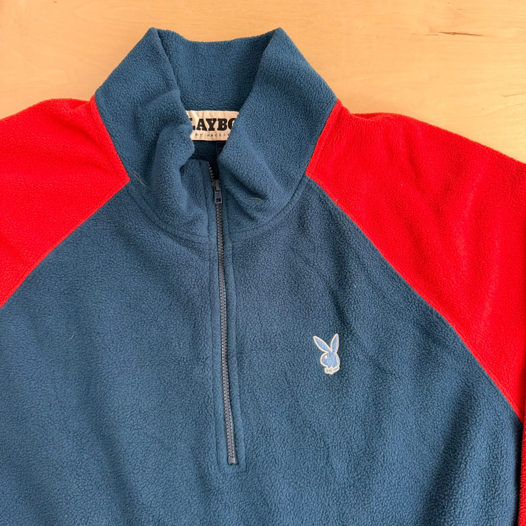 J- Vintage Playboy University Embroidered Logo Quarter Zip Polar Fleece - L sold by HG Vintage product image thumbnail 2
