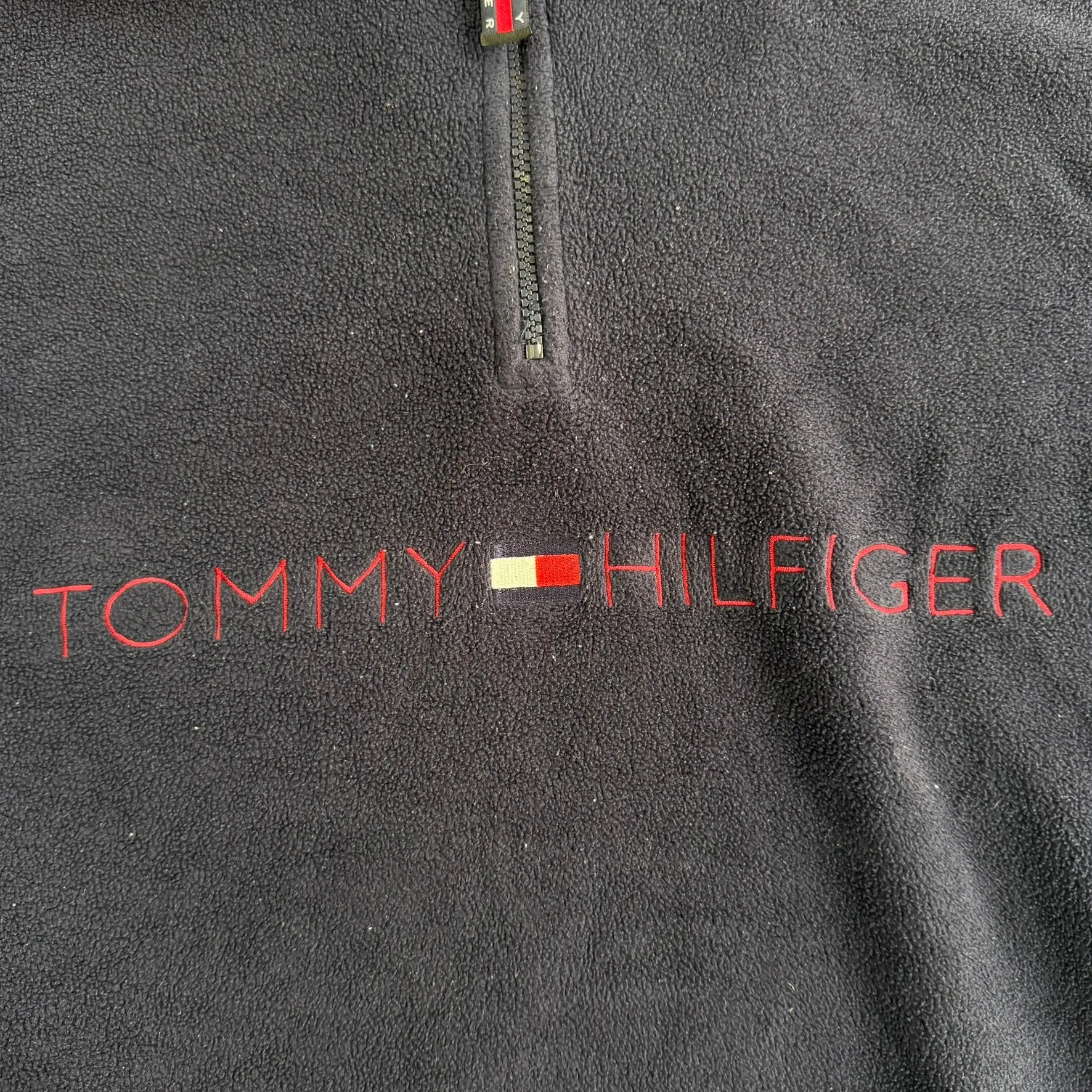 J- Vintage 90s Tommy Hilfiger Embroidered Logo Quarter Zip Polar Fleece - M sold by HG Vintage product image thumbnail 3