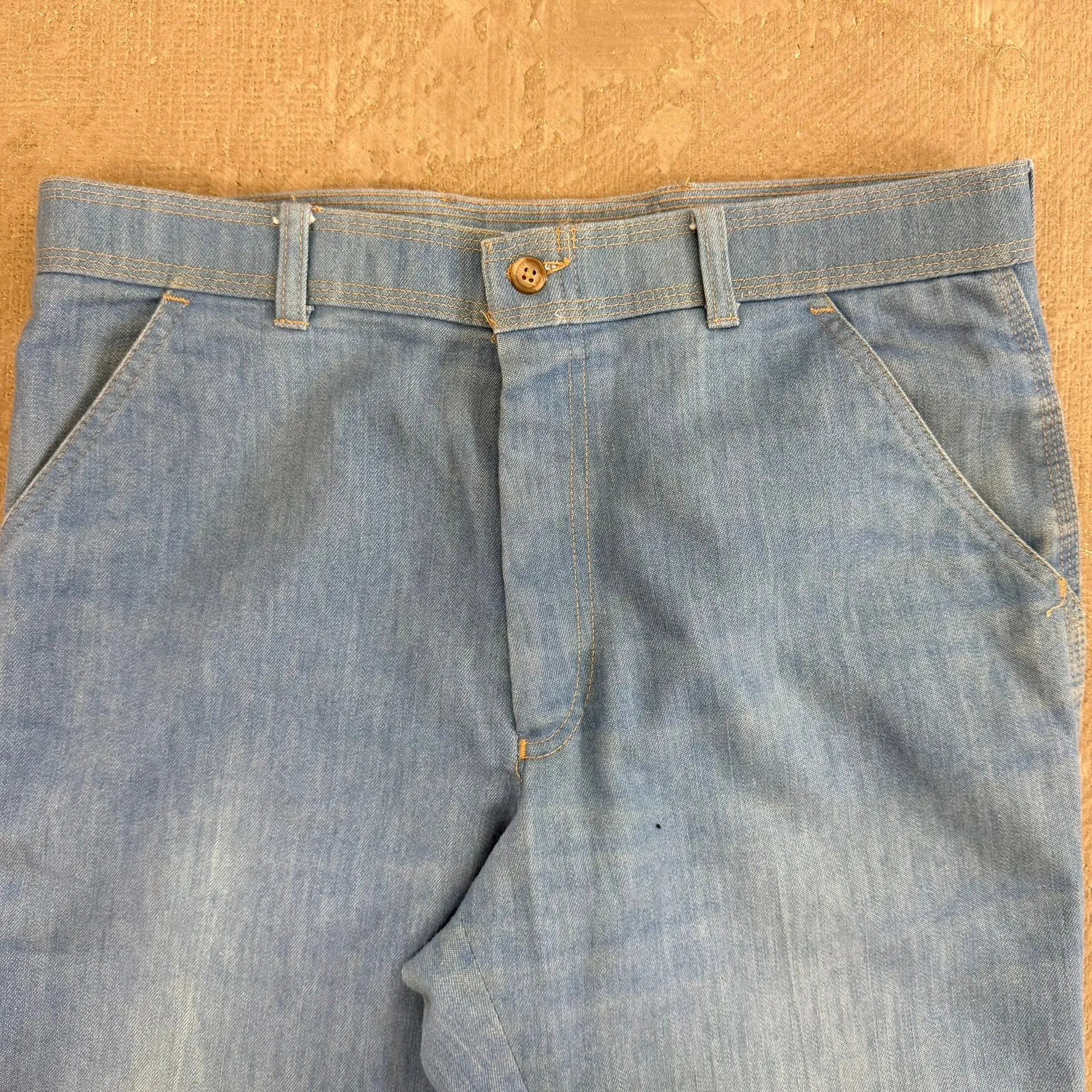 J- Vintage 70s Levi’s Orange Tab Action Slacks Light Blue Flare Pants - 33x31 sold by HG Vintage product image thumbnail 5