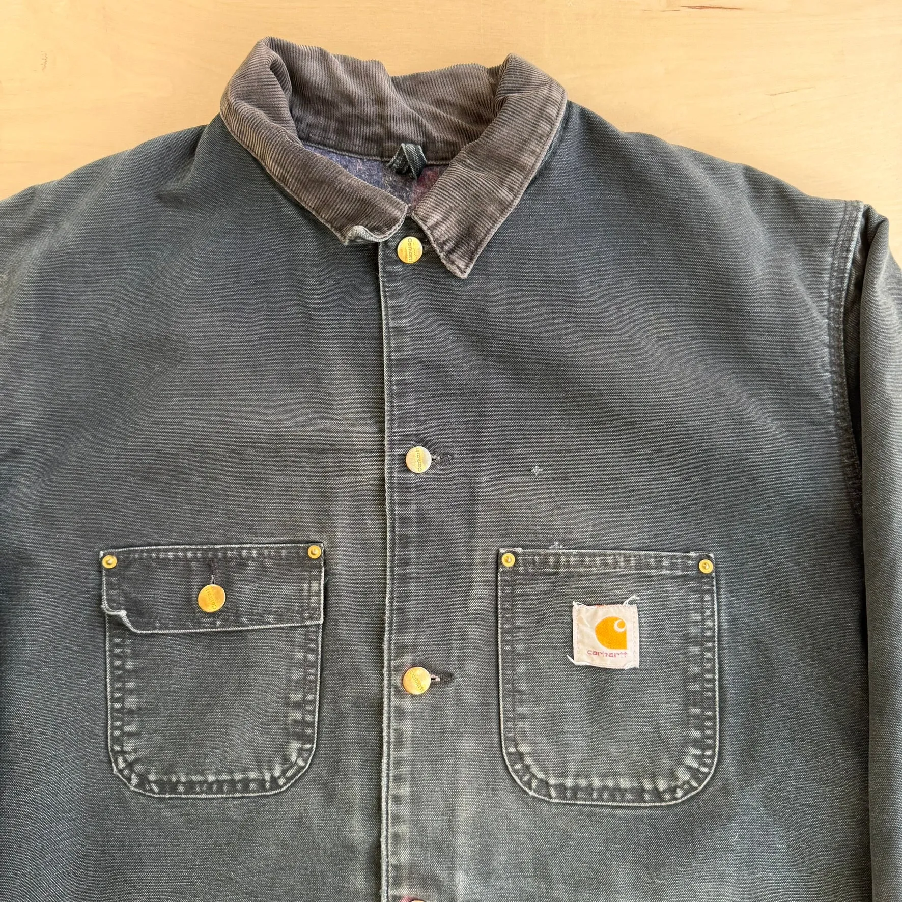 J- Vintage Carhartt Blanket Lined Corduroy Collar Black Workwear Jacket - XL sold by HG Vintage product image thumbnail 2