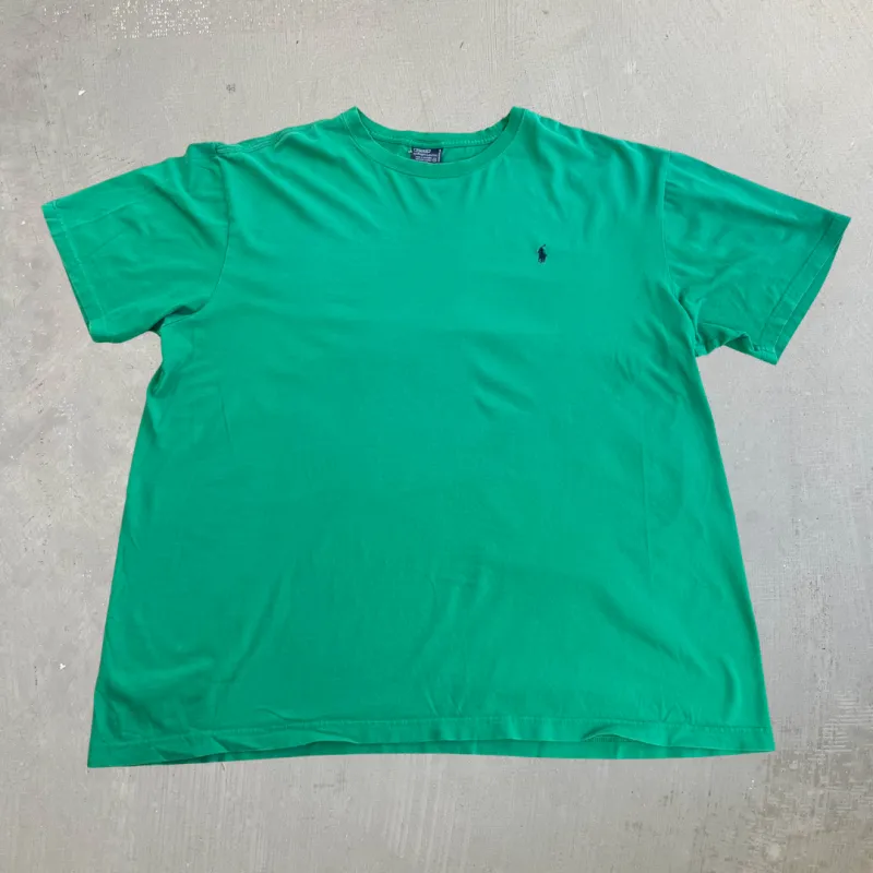 J- Vintage 90s Polo RL Embroidered Logo Green Tee - 2XL made by HG Vintage