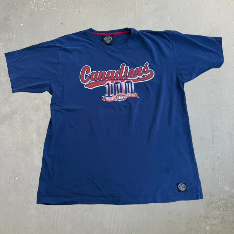 J- Vintage '09 Montreal Canadiens NHL 100th Season Graphic Tee - XL made by HG Vintage